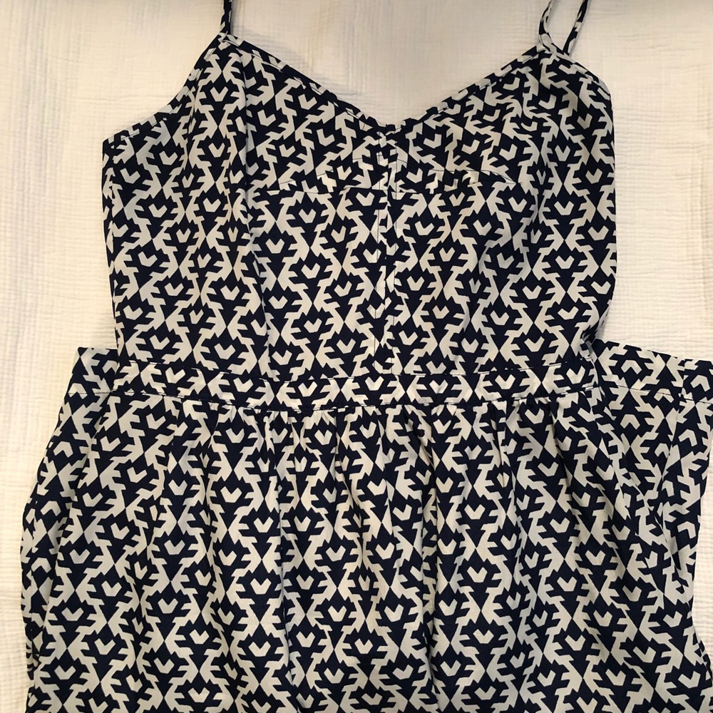 Short spaghetti strap printed jcrew dress